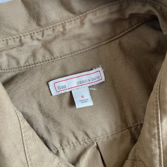 Gap belted shirt dress in light brown beige size s - Picture 3 of 7